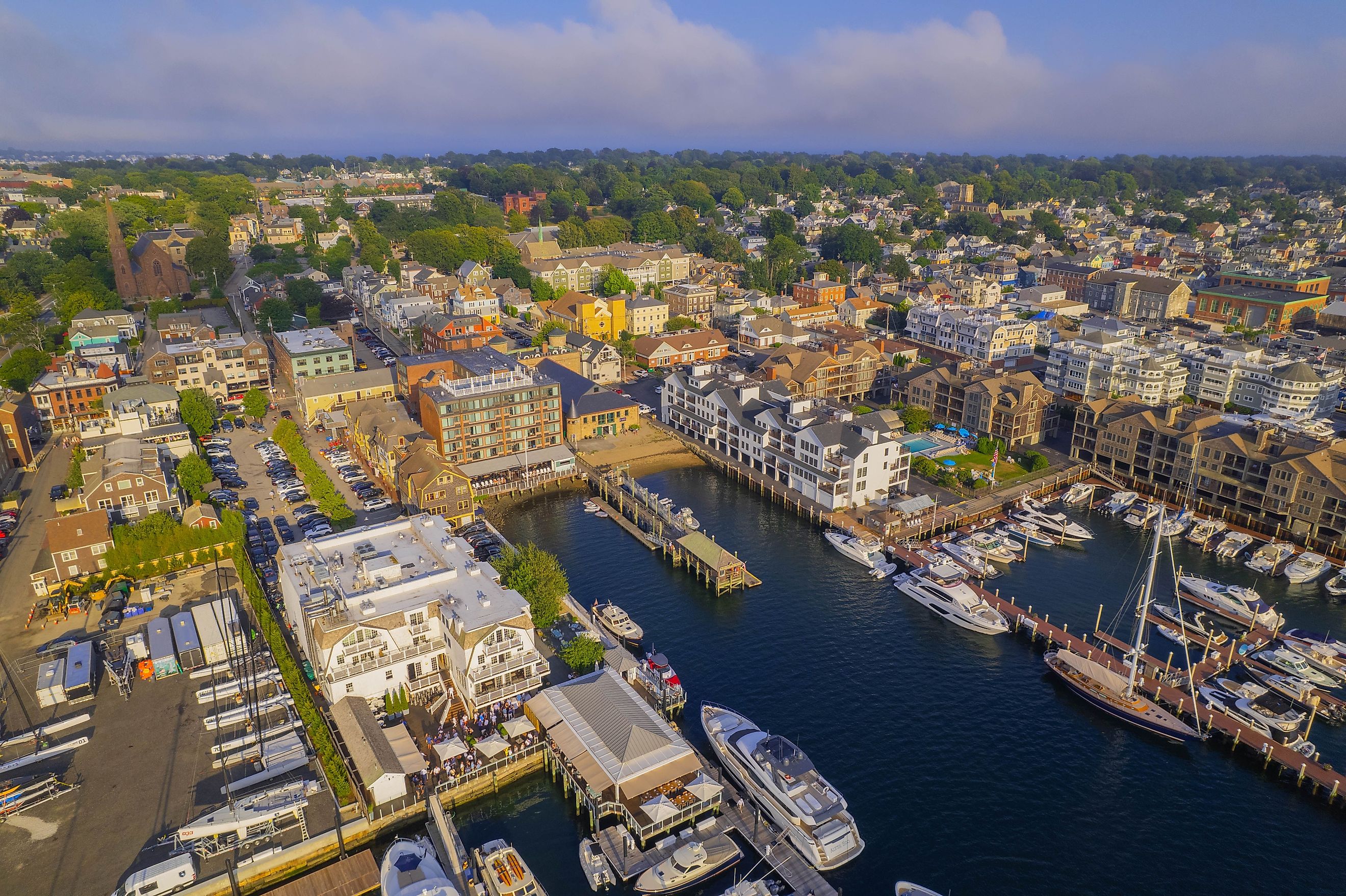 Aerial view of Newport, Rhode Island. Editorial credit: Yingna Cai / Shutterstock.com