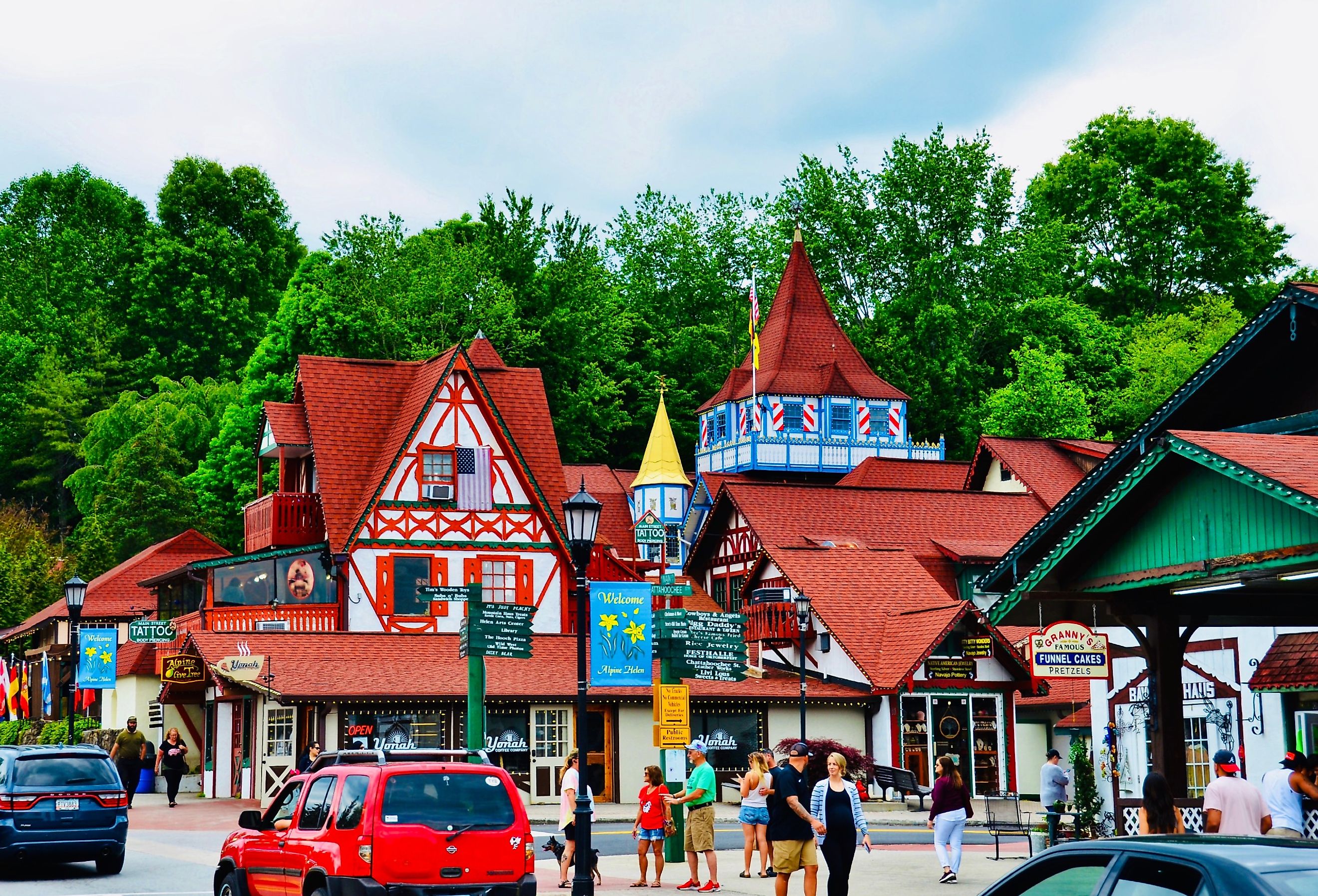 Bavarian-style buildings in Helen, Georgia. Image credit PQK via Shutterstock