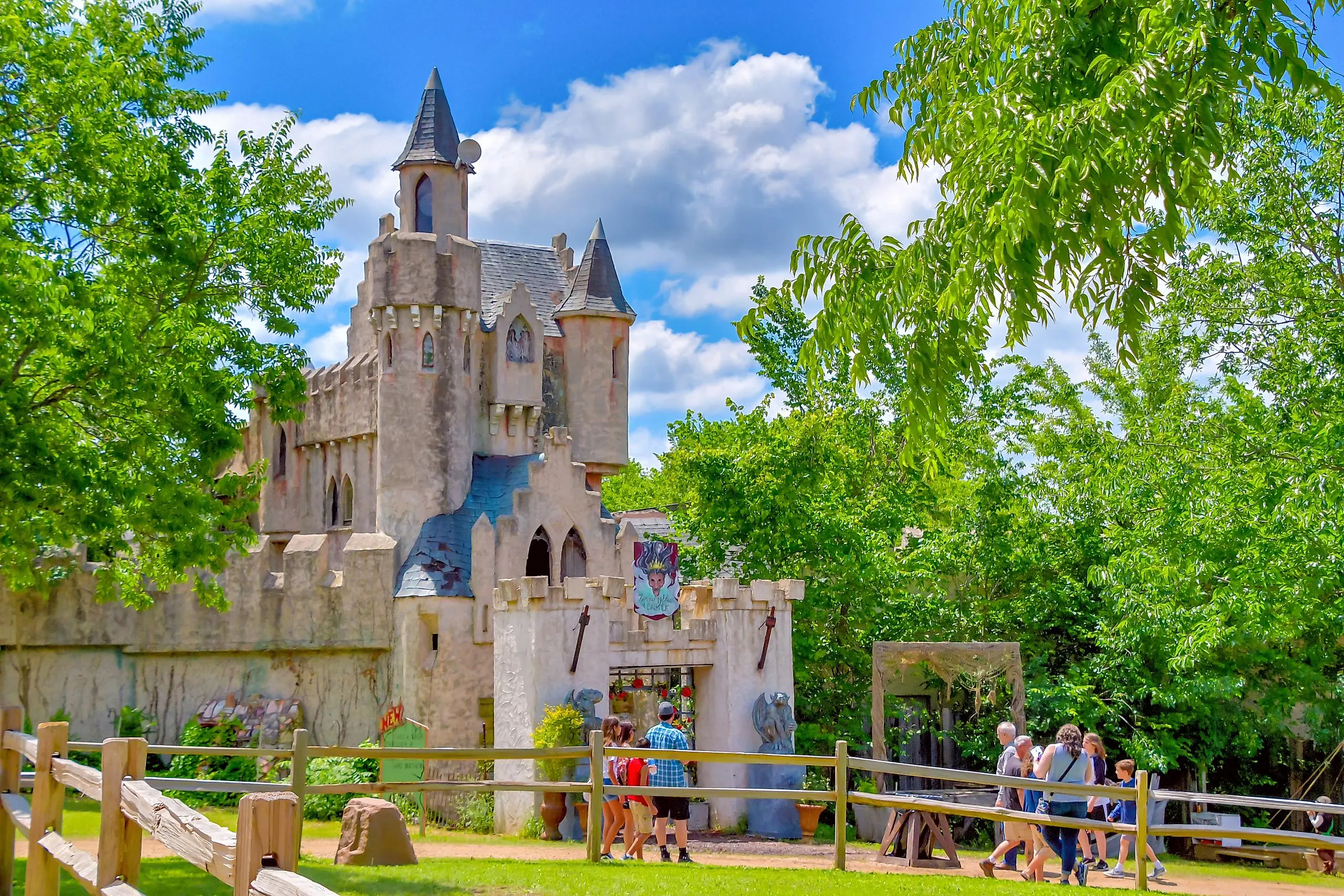 Castle at the Scarborough Renaissance Festival in Waxahachie, Texas. Editorial credit: Grossinger / Shutterstock