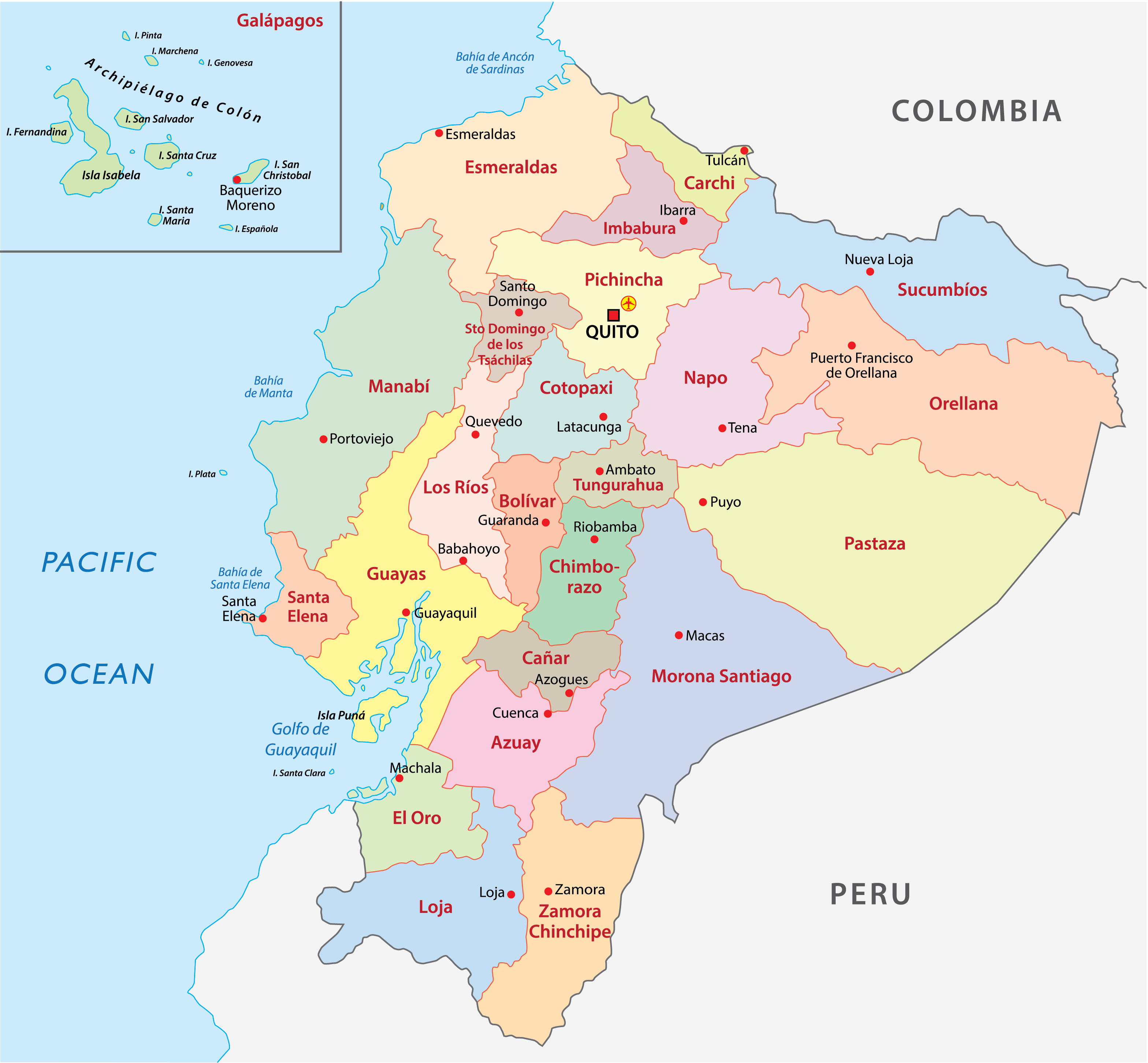 Ecuador Political Map