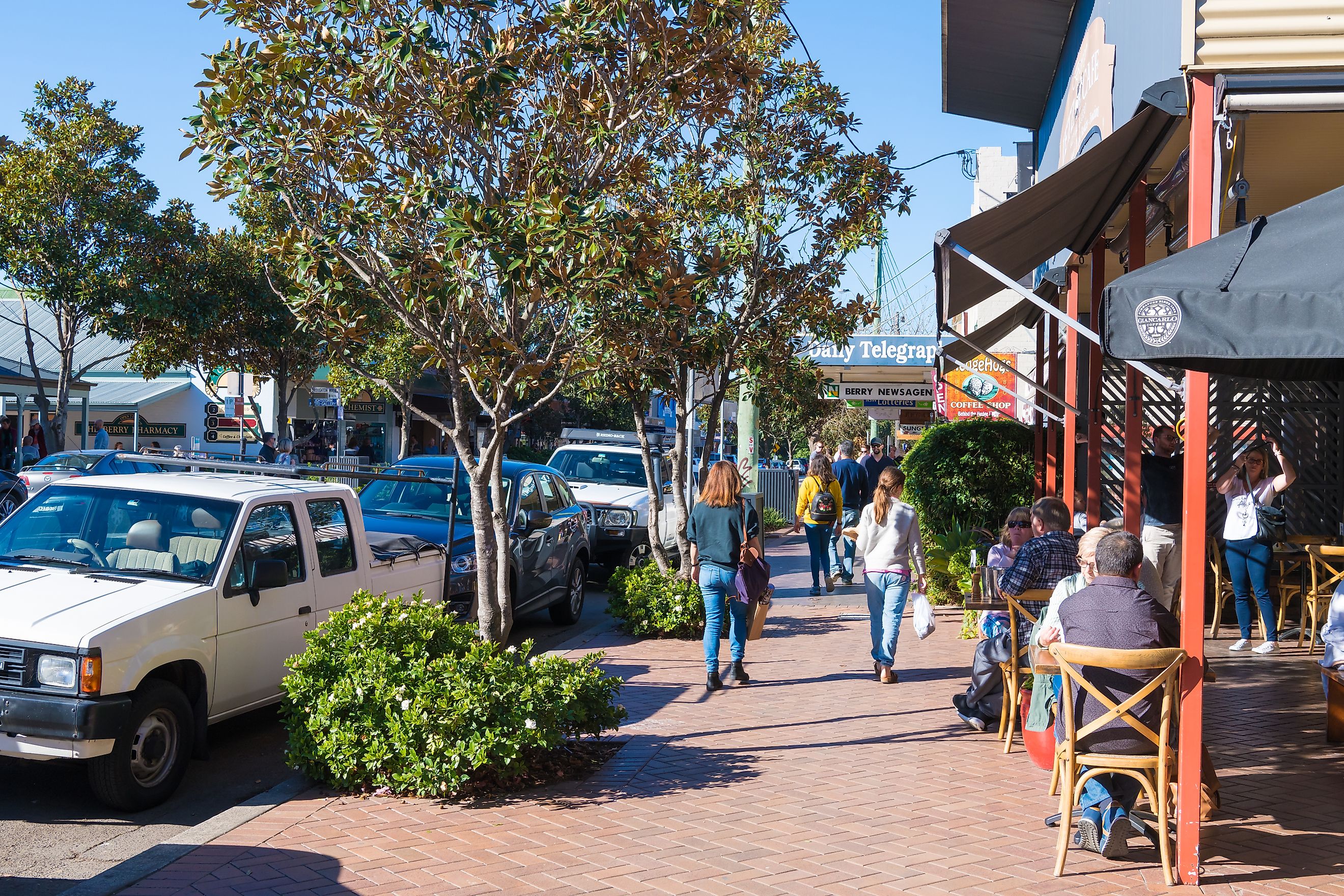 People enjoying the long weekend in the small historic country town of Berry, best known for award-winning restaurants