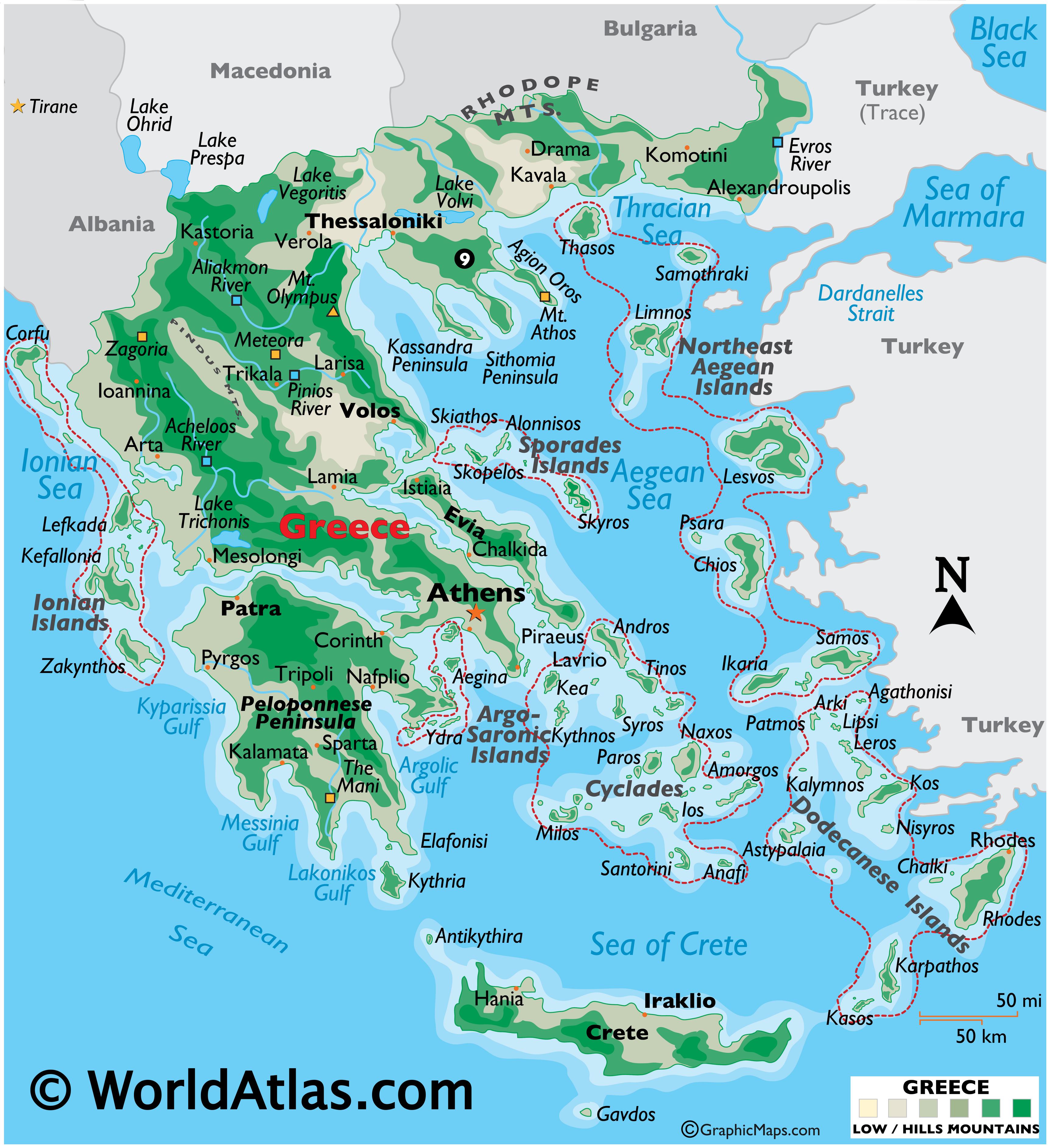 Map Of Greece Area Greece Maps & Facts - World Atlas