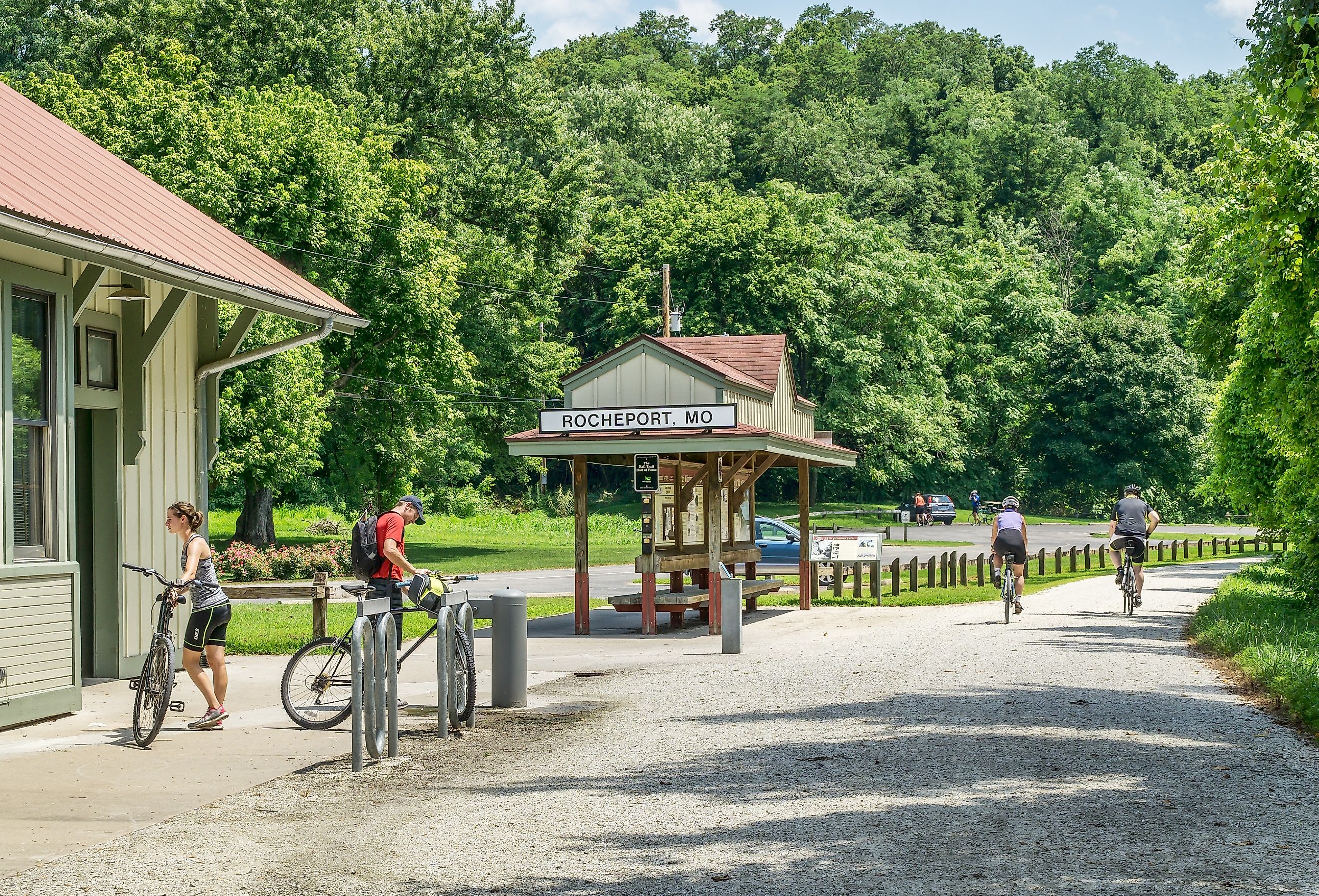 The start of the Katy Trail in Rocheport, Missouri. Image credit marekuliasz via Shutterstock