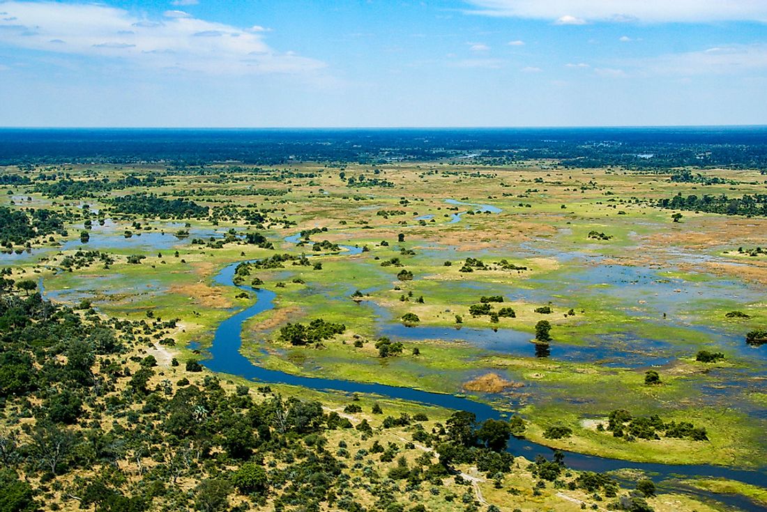 How Many Types Of Deltas Are There WorldAtlas   Okavango Delta Botswana 