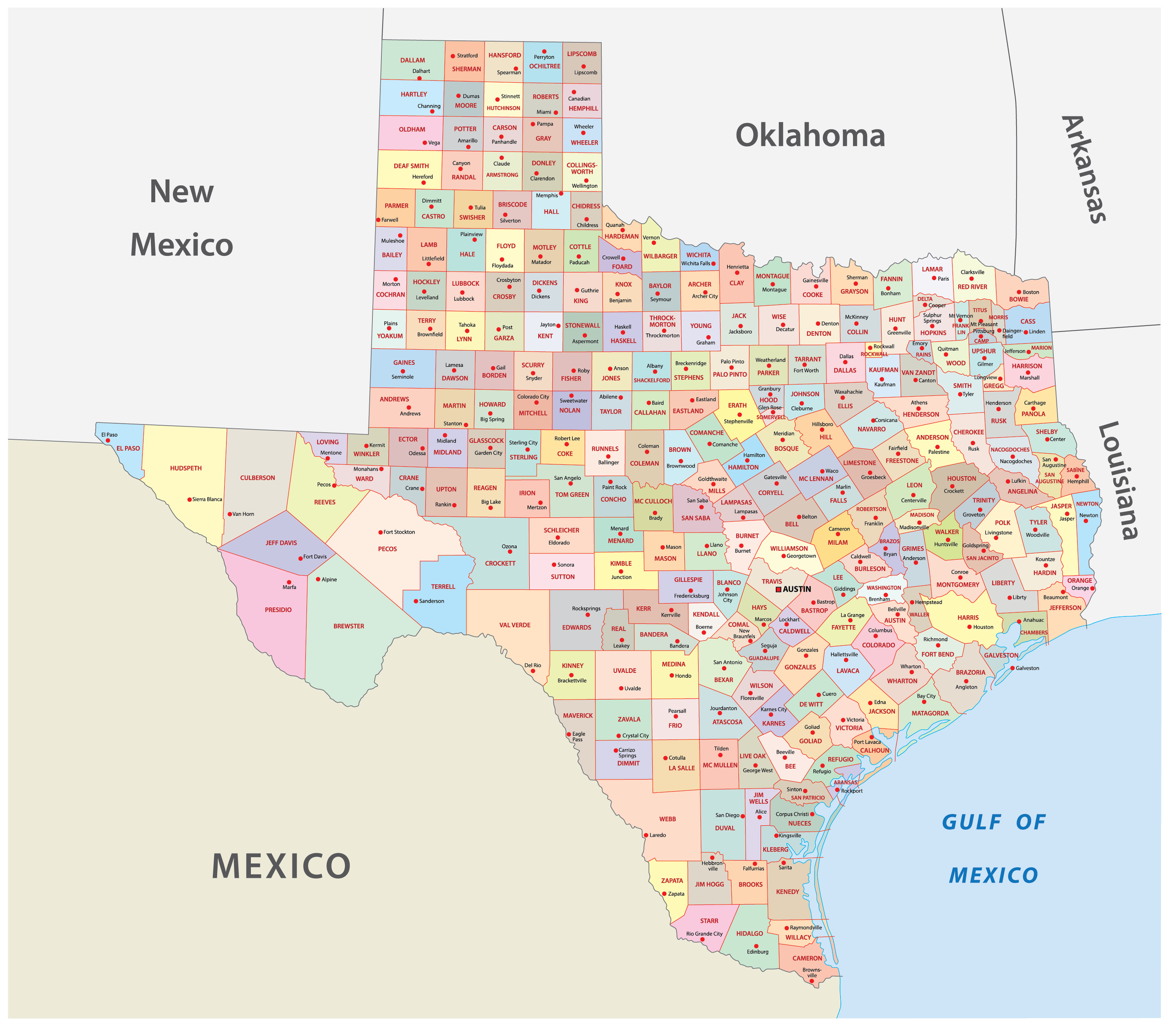 texas-counties-political-map