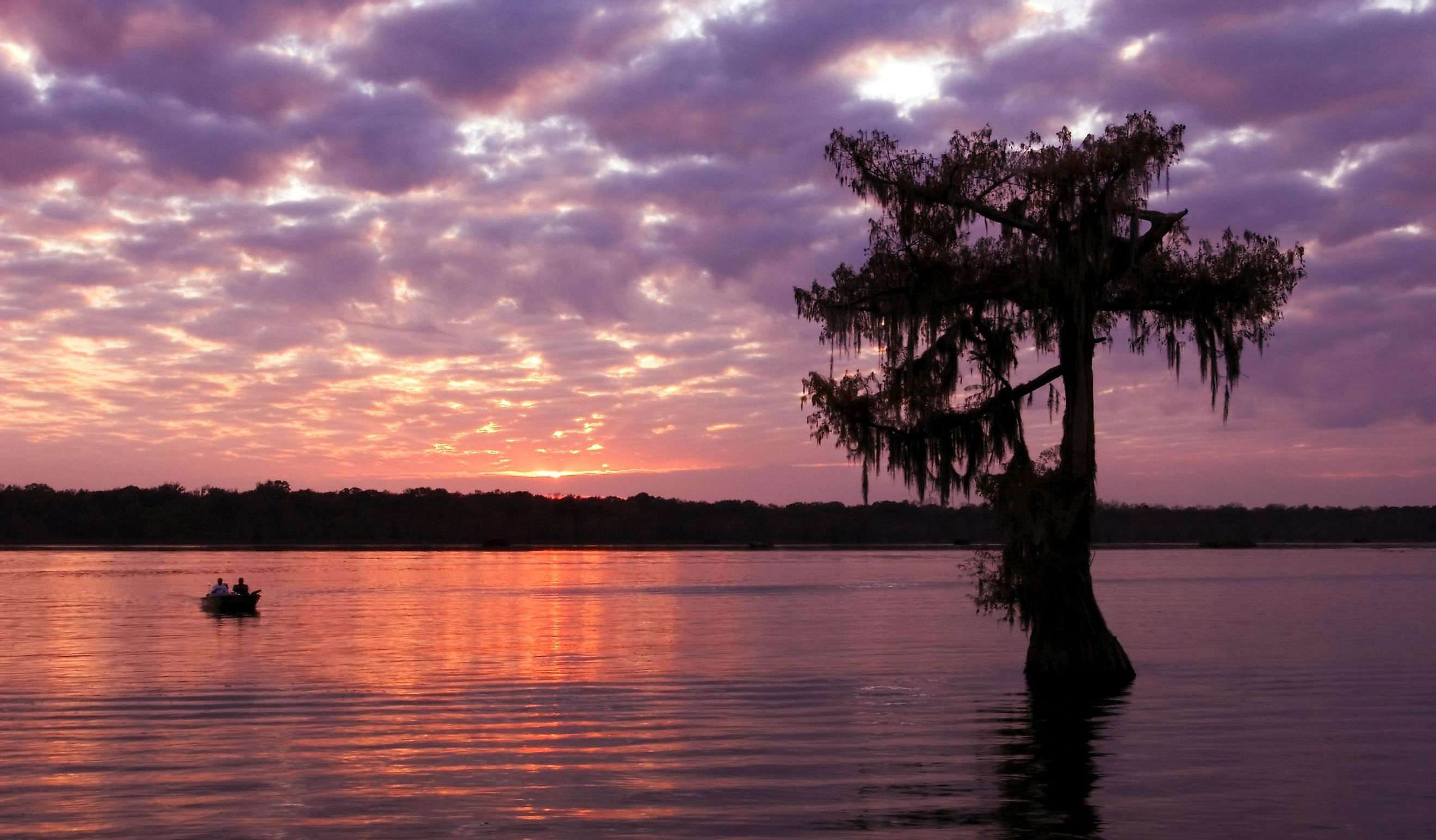 Sunset at Lake Martin near Breaux Bridge, Louisiana.