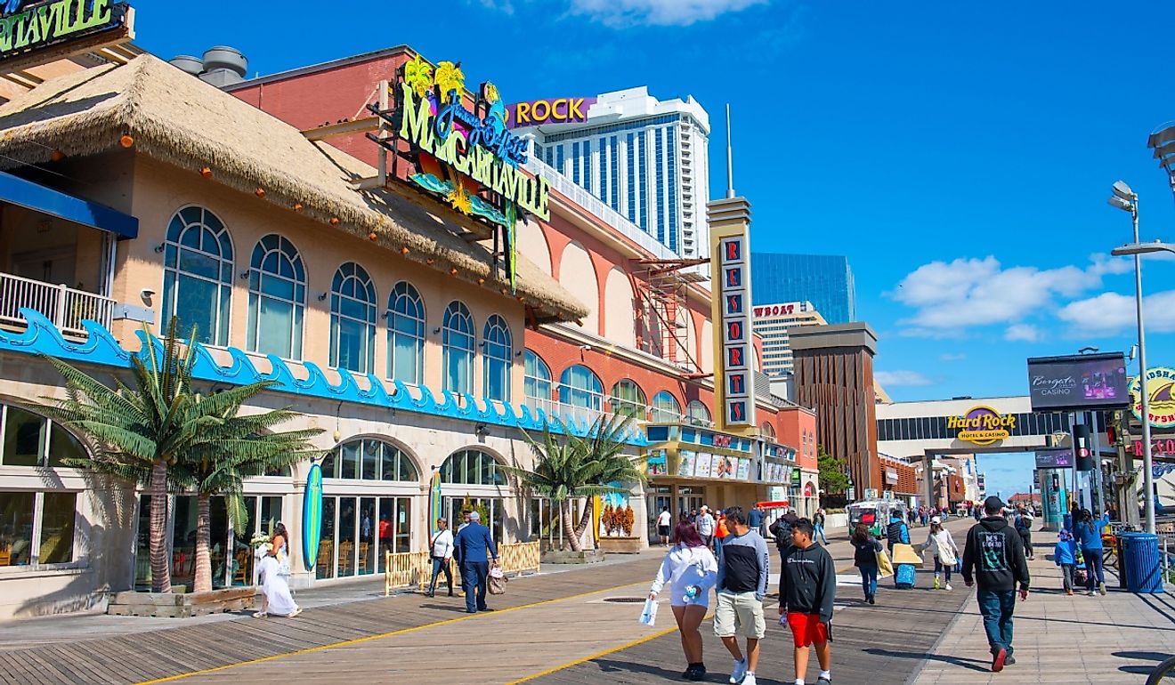 Boardwalk at Resorts Casino Hotel in Atlantic City, New Jersey. Image credit Wangkun Jia via Shutterstock.