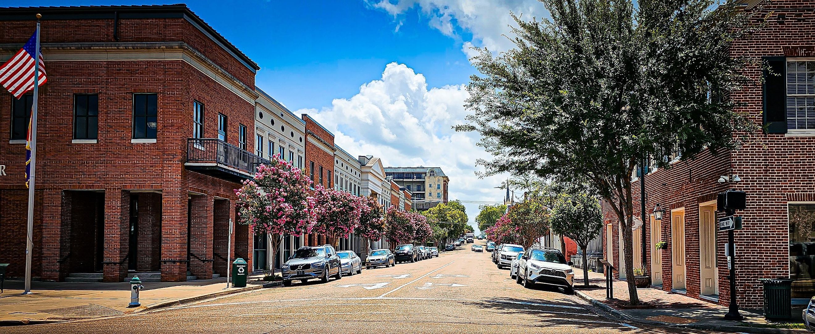 Downtown Natchez on a summer day. Editorial credit: VioletSkyAdventures / Shutterstock.com