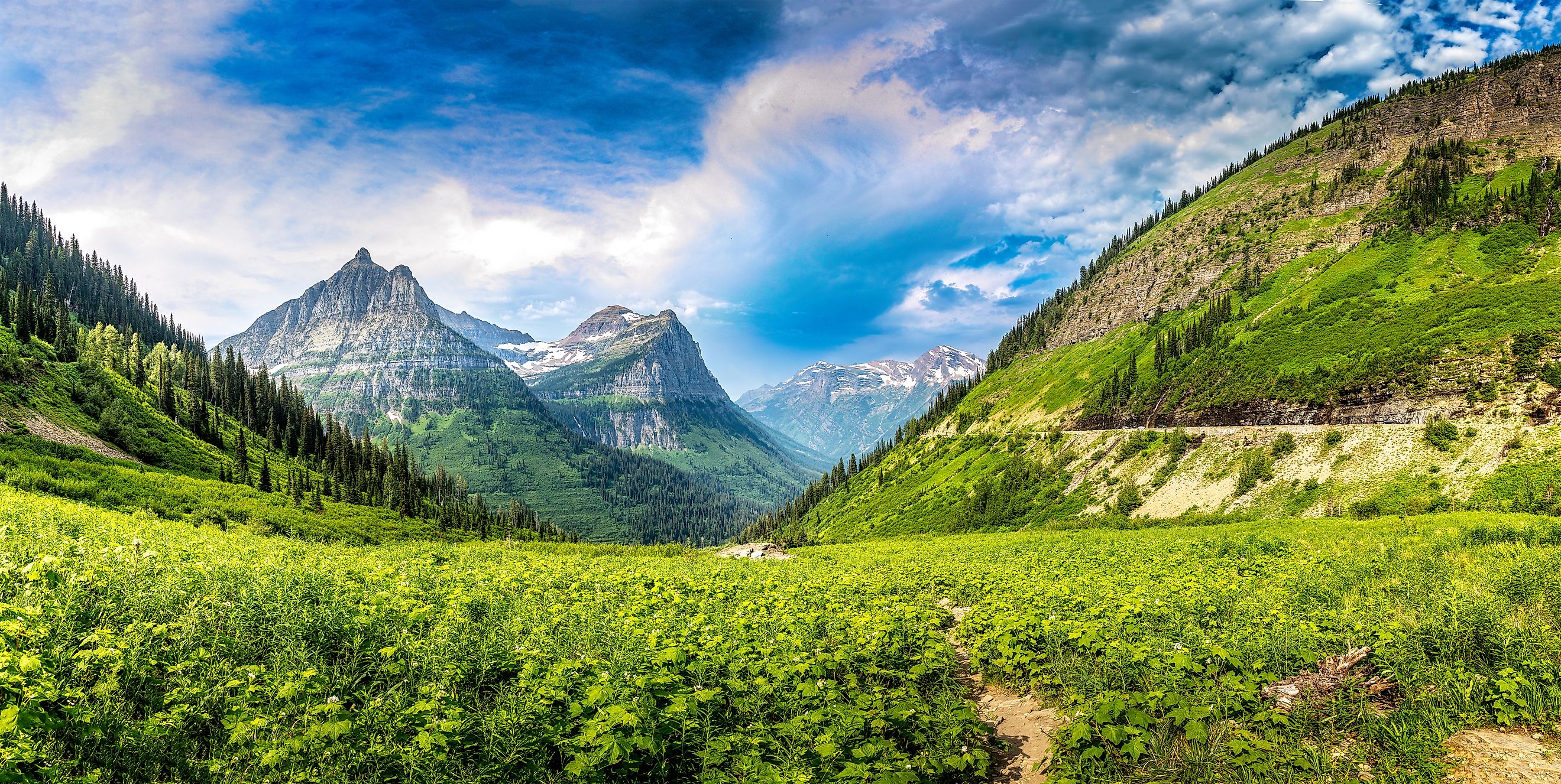 View from Going To The Sun Road in Glacier National Park, Montana.