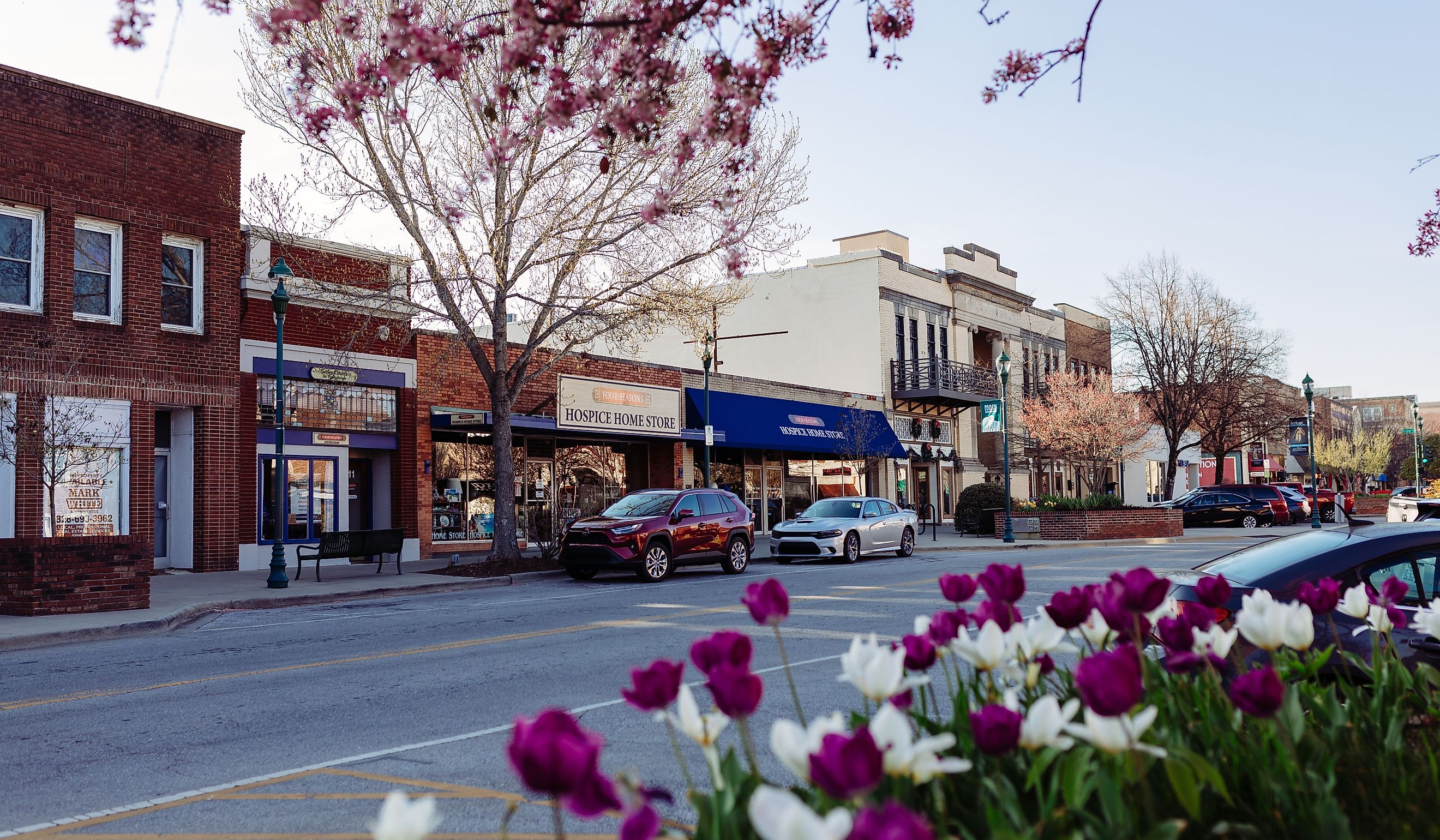 Beautiful landscaping design in Hendersonville. Editorial credit: MILA PARH / Shutterstock.com