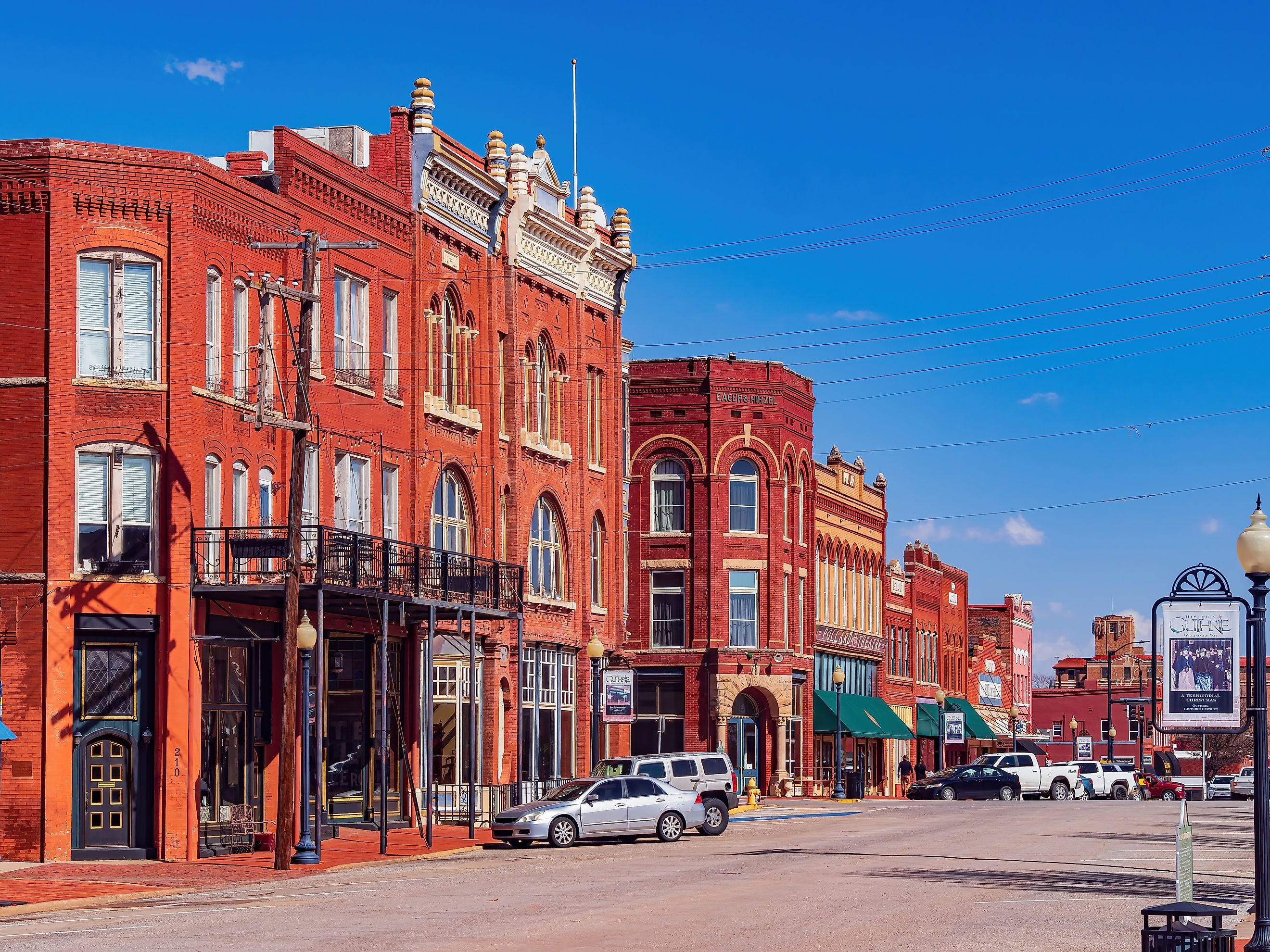 Beautiful historical buildings in Guthrie, Oklahoma. Editorial credit: Kit Leong / Shutterstock.com.