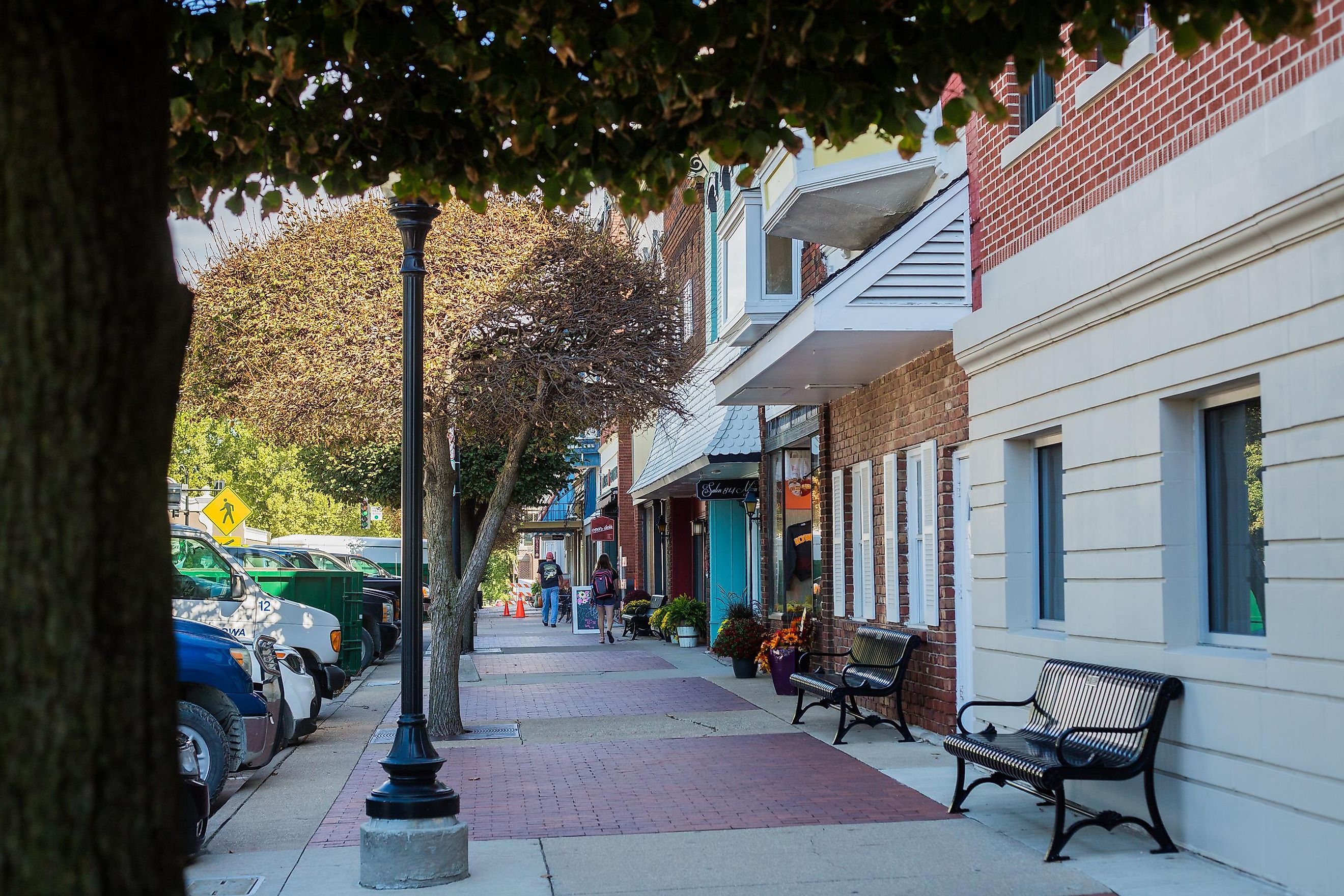 Quiet streets lined with shops in downtown Pella, a small town in rural Iowa via Christa Boaz / iStock.com