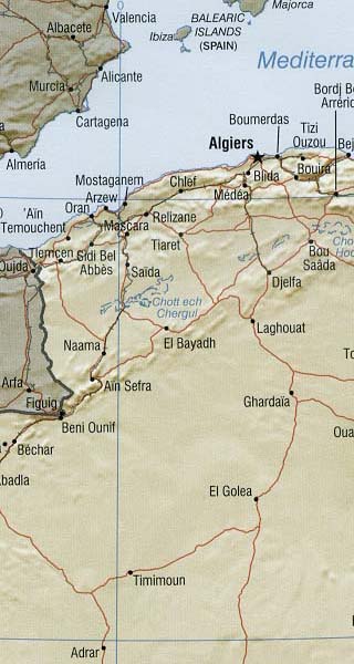 Algeria Maps Including Outline and Topographical Maps - Worldatlas.com