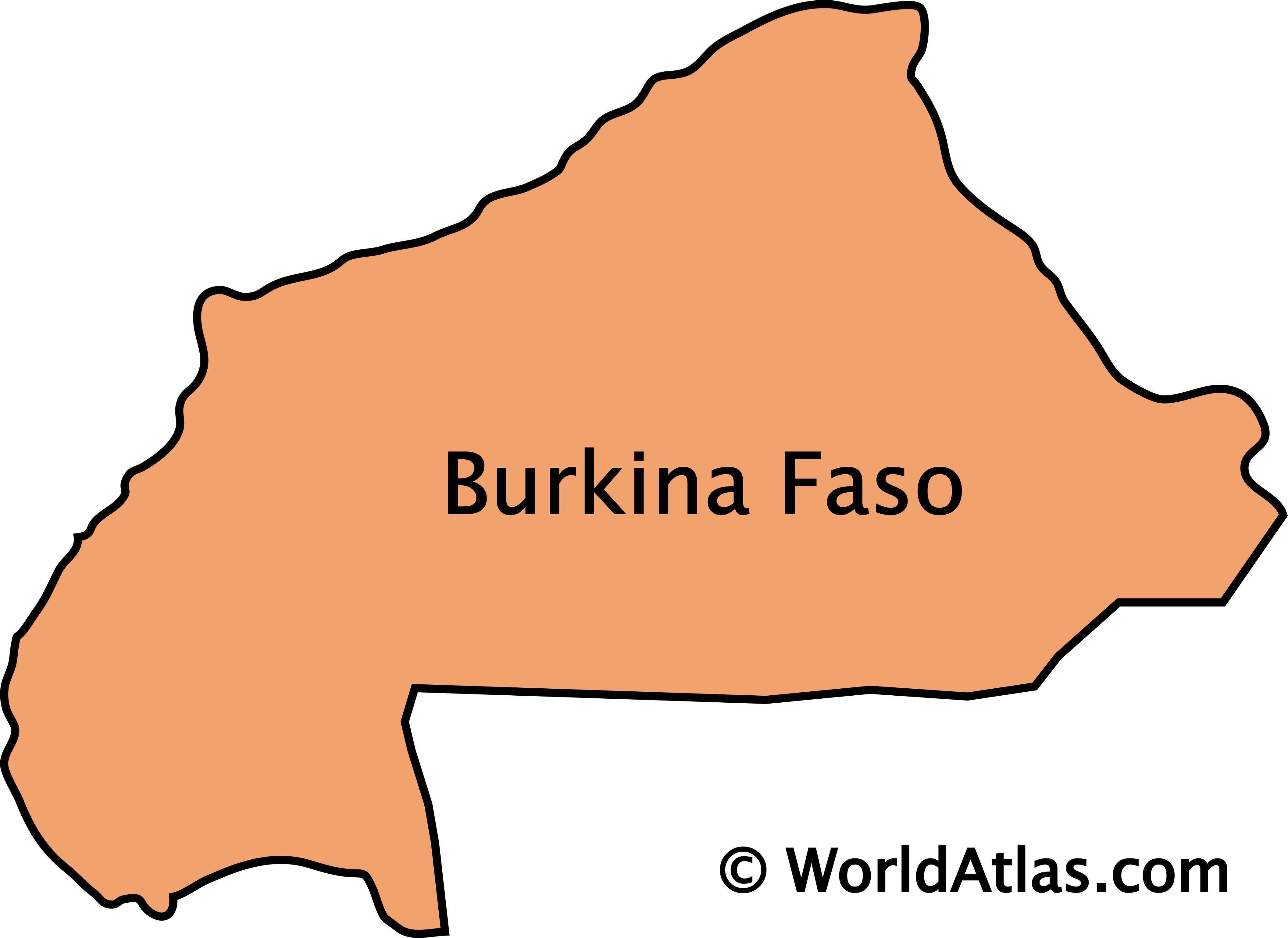 Burkina Faso Outline Map