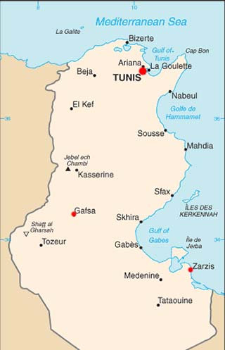 Tunisia Latitude, Longitude, Absolute and Relative Locations - World Atlas