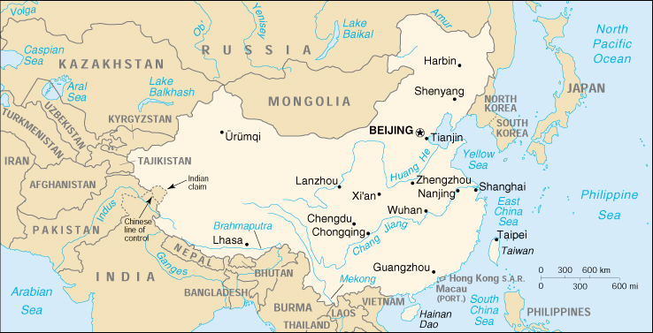 China CIA Map