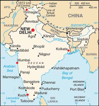 India Latitude, Longitude, Absolute and Relative Locations - World Atlas