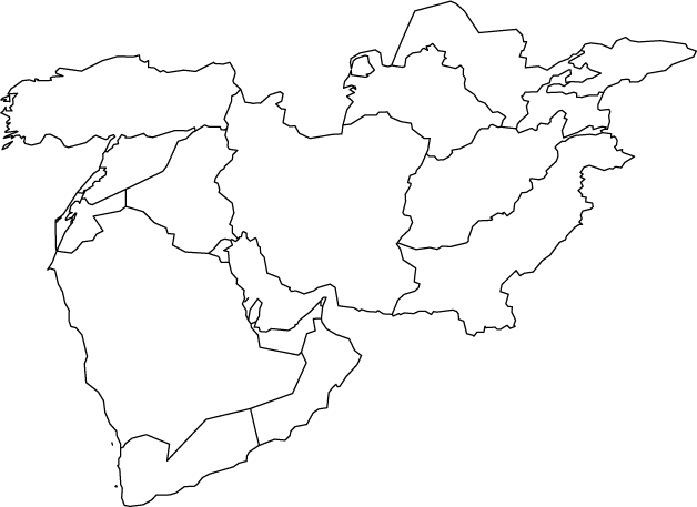 blank political map of the middle east Middle East Outline Map Outline Map Of Middle East By World Atlas blank political map of the middle east