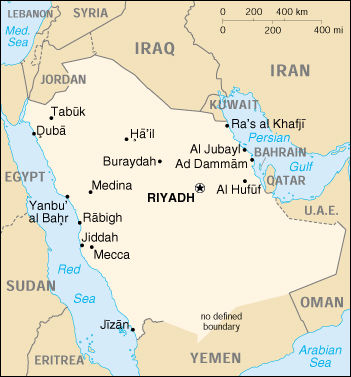 Saudi Arabia CIA Map