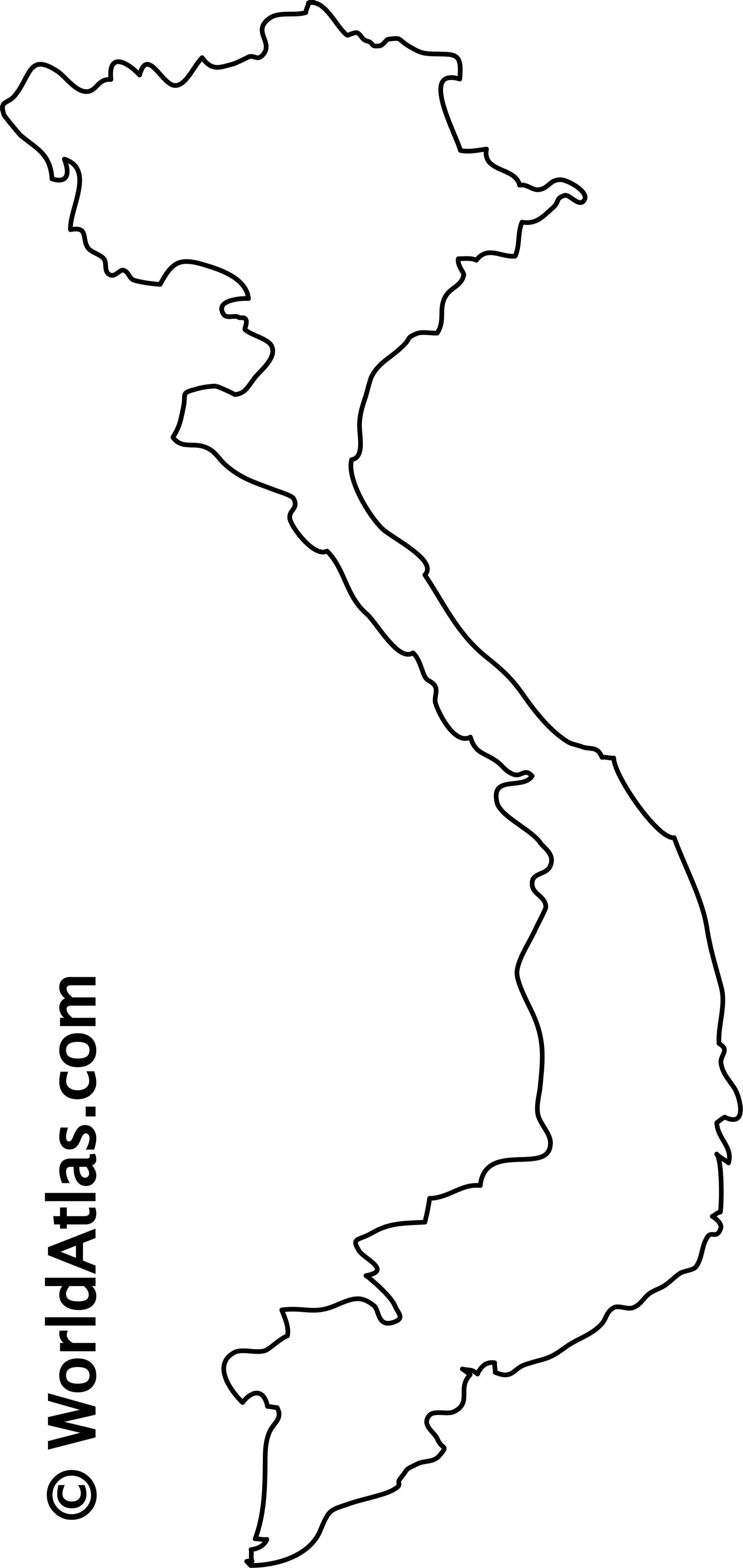 Vietnam Outline Map