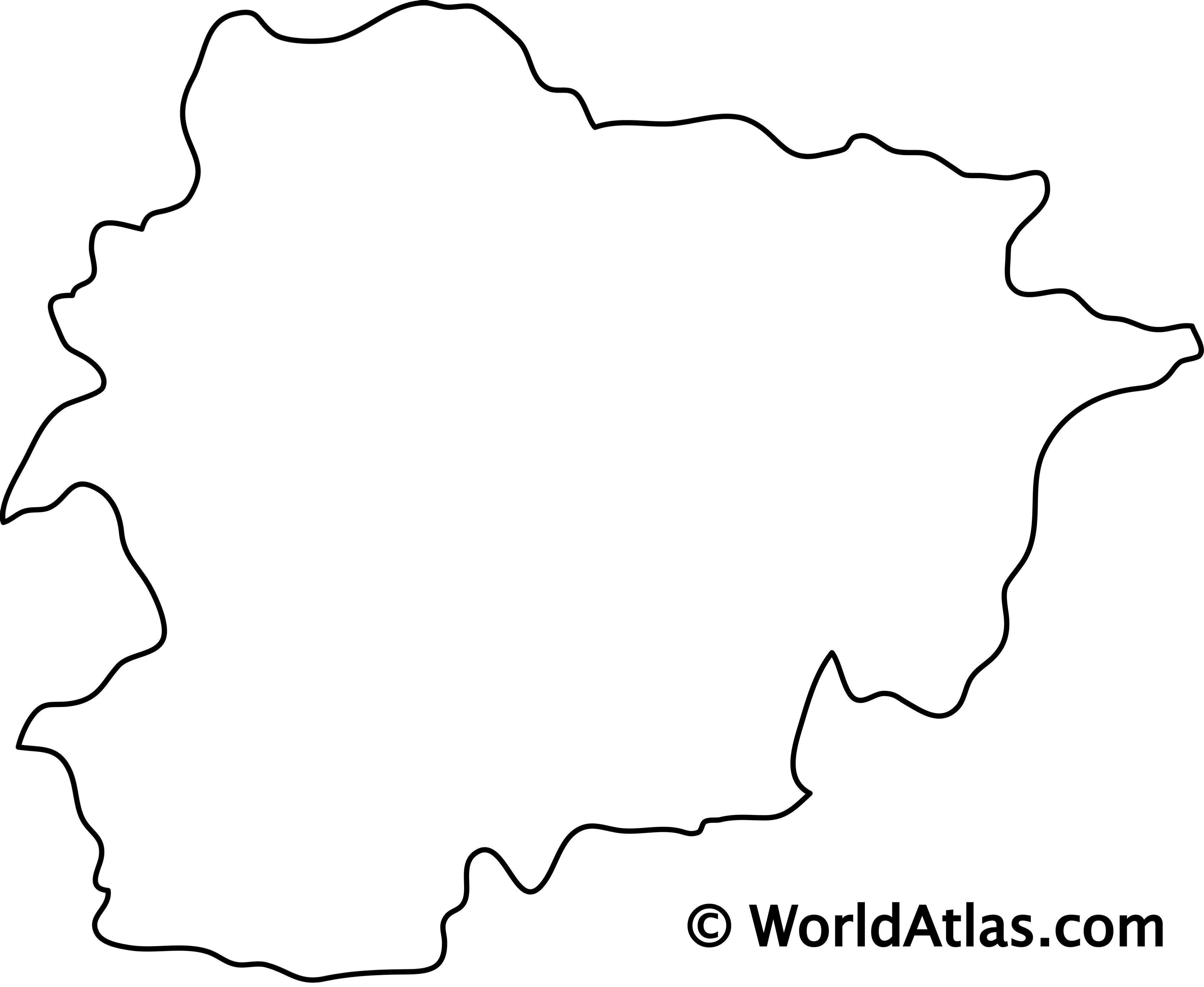 Andorra Outline Map   Ad 