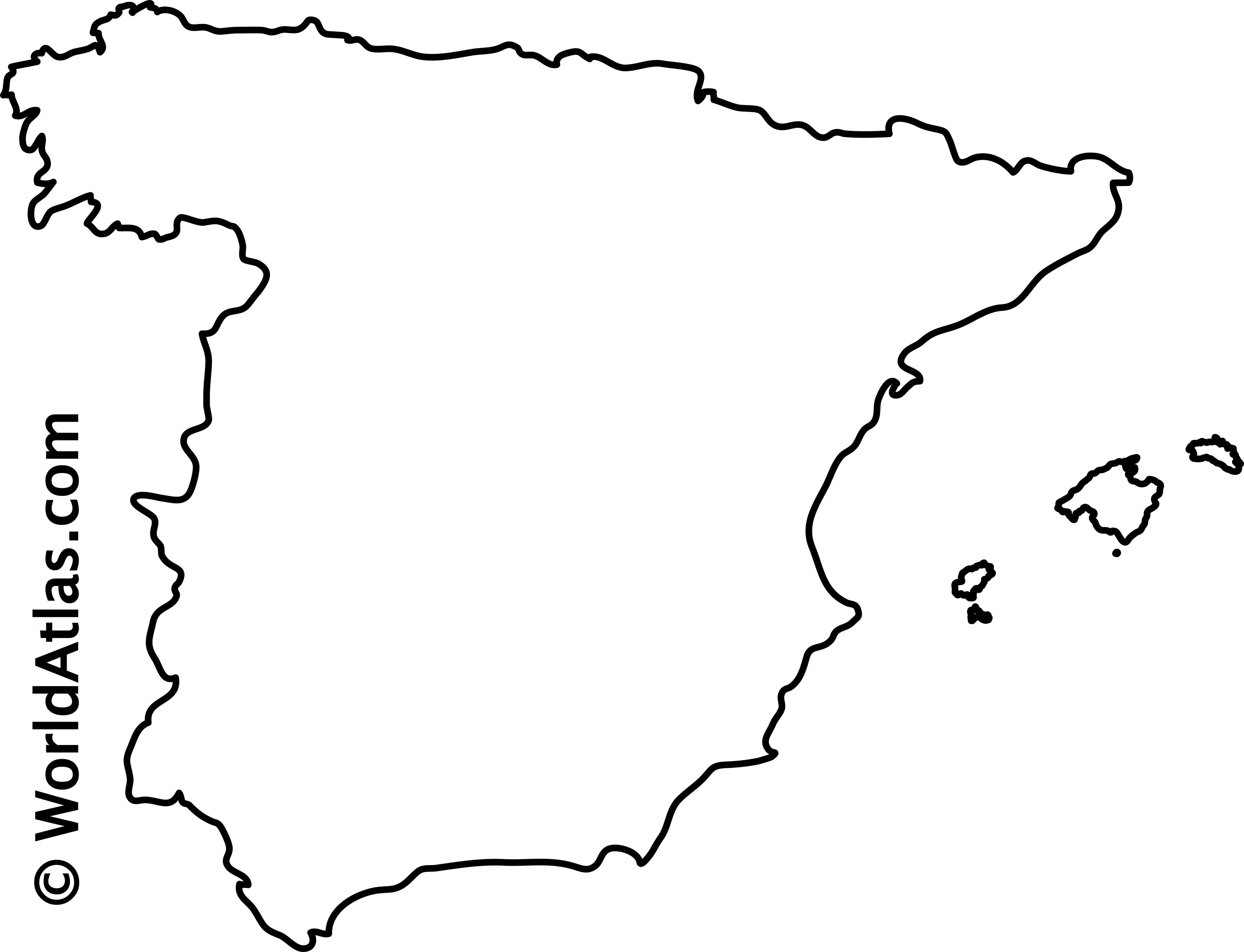 Spain Outline Map Psdhook