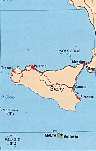 Sicily Latitude Longitude Absolute And Relative Locations World Atlas