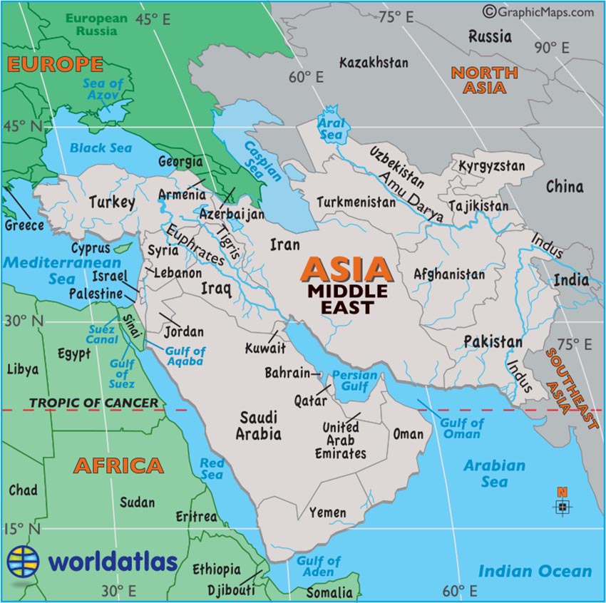 Middle East Map Iraq Middle East Map / Map of the Middle East   Facts, Geography 