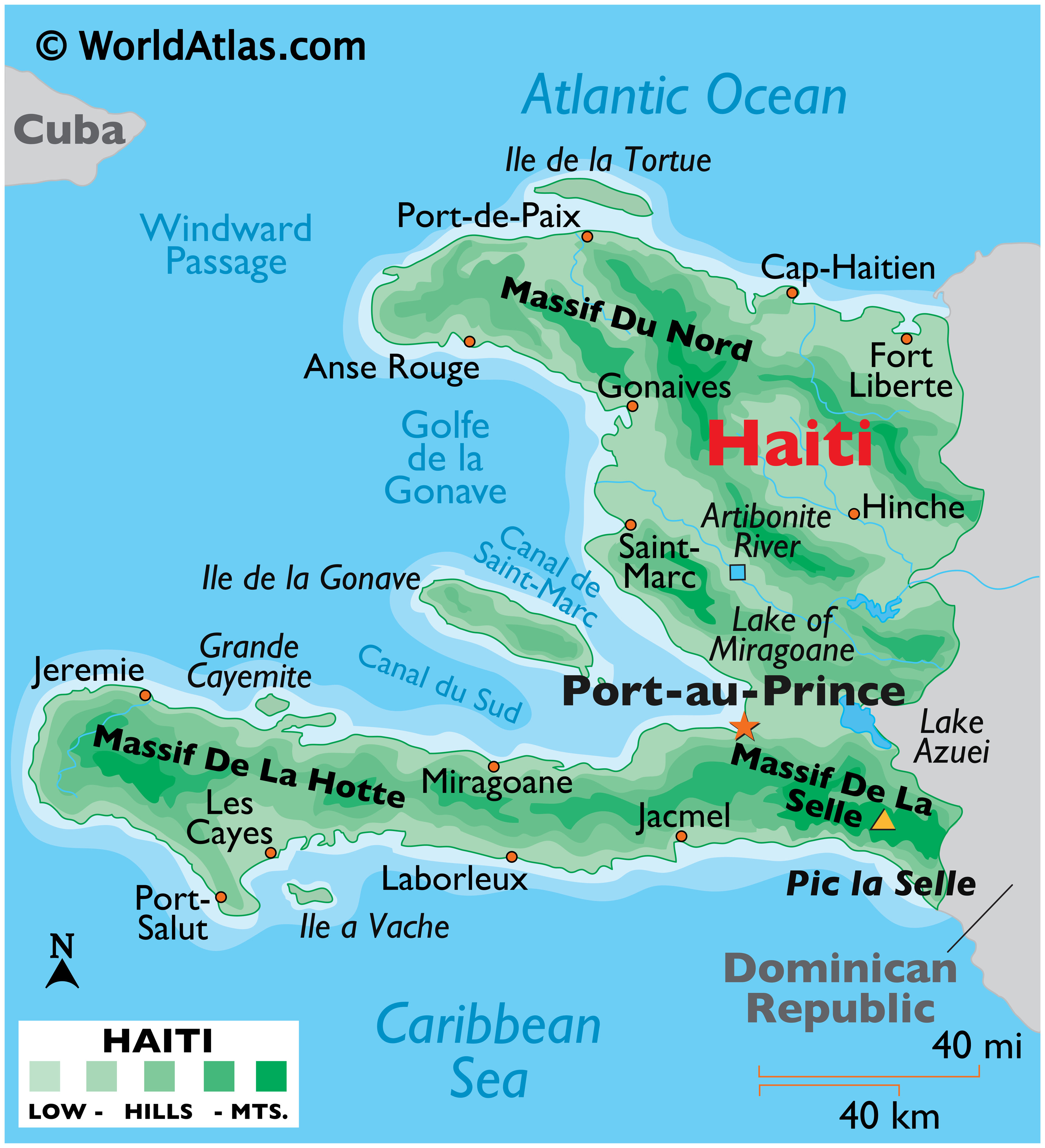 Haiti Large Color Map