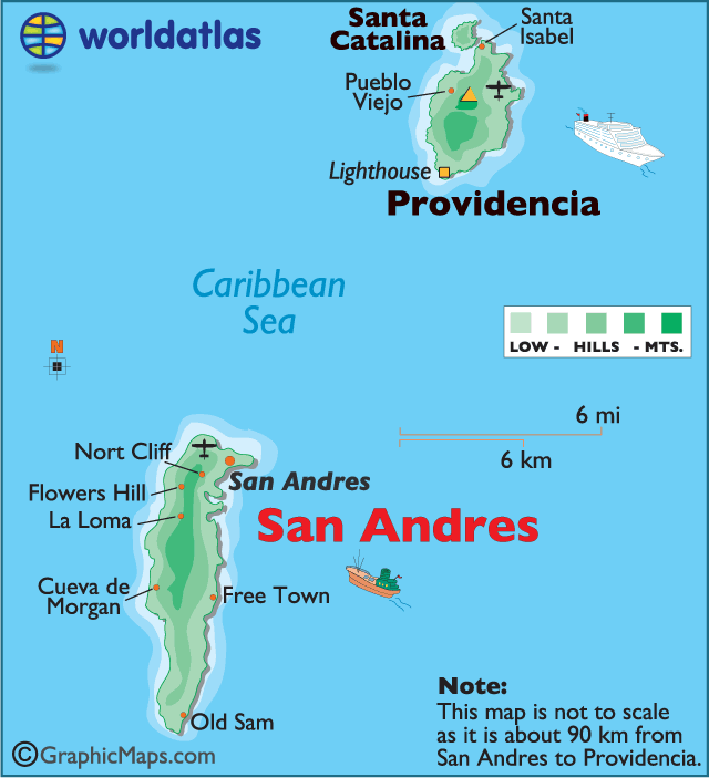San Andres Large Color Map Map Of San Andres San Andres Large Color Map World Atlas 