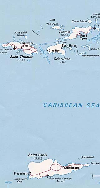 US Virgin Islands Maps Including Outline and Topographical Maps ...