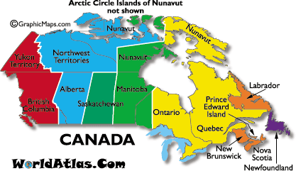 Canada Time Zones Map