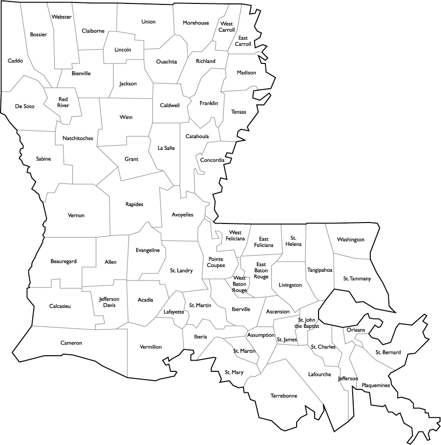 louisiana map of parishes Louisiana Parish Map With Parish Names louisiana map of parishes