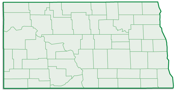 North Dakota County Map