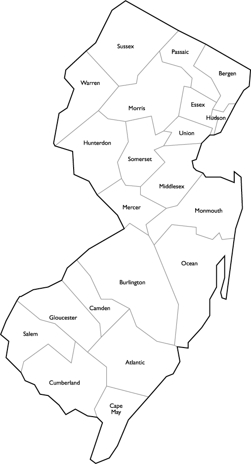 New Jersey County Map With Names