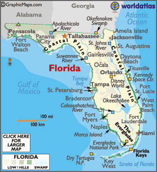 Map Of Florida Showing Orlando