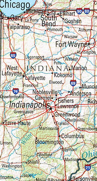 Indiana Maps Including Outline and Topographical Maps - Worldatlas.com