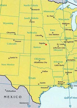 Kansas Latitude, Longitude, Absolute and Relative Locations - World Atlas