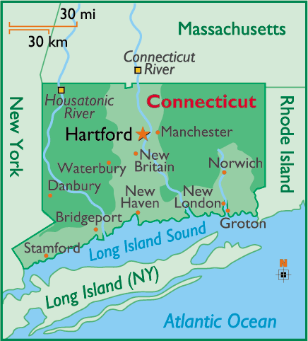 Connecticut map by World Atlas