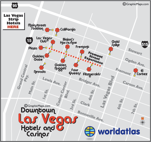 downtown las vegas map of casinos