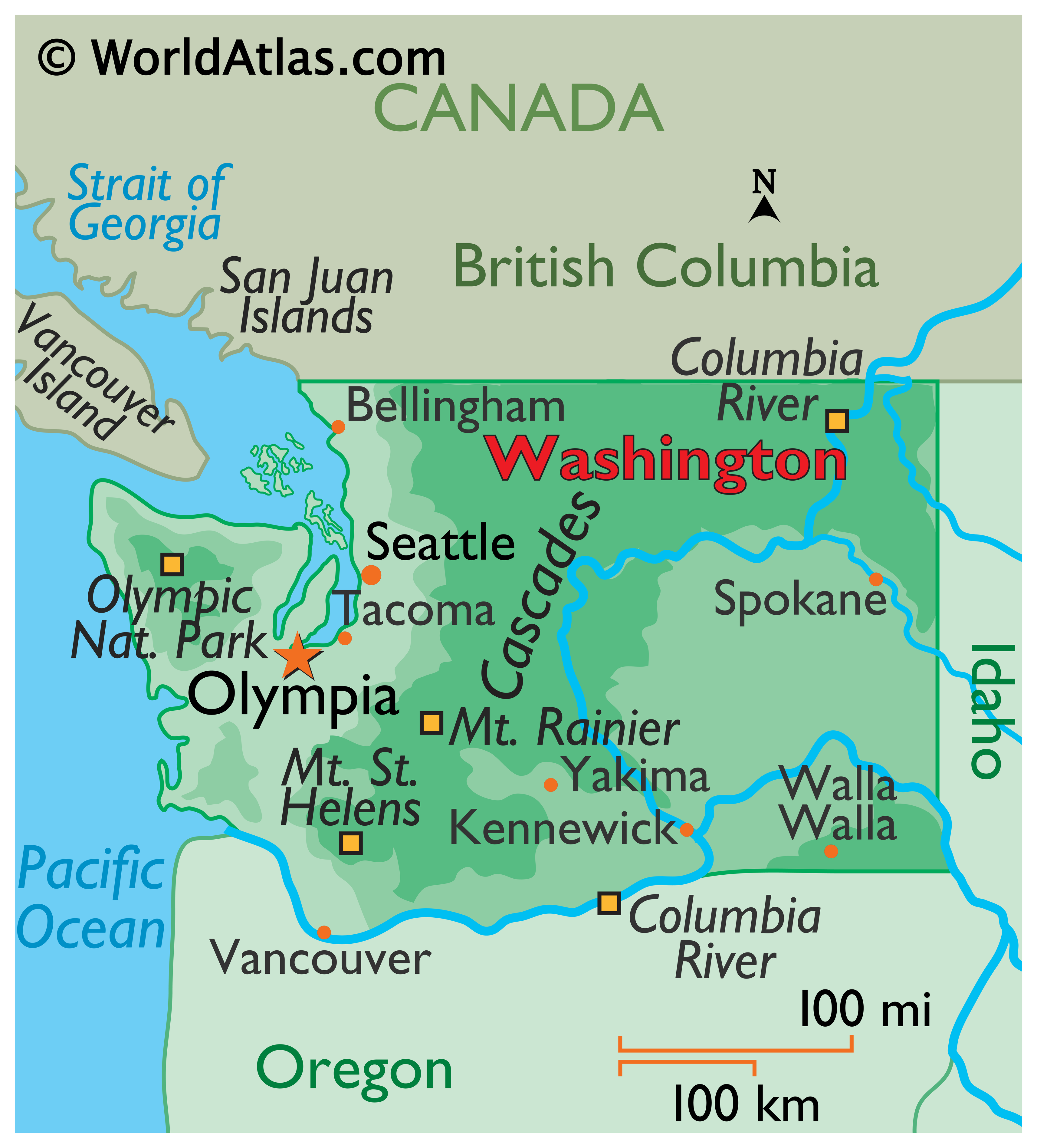 Washington Large Color Map