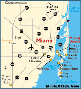 Miami Florida Map Cities 2018