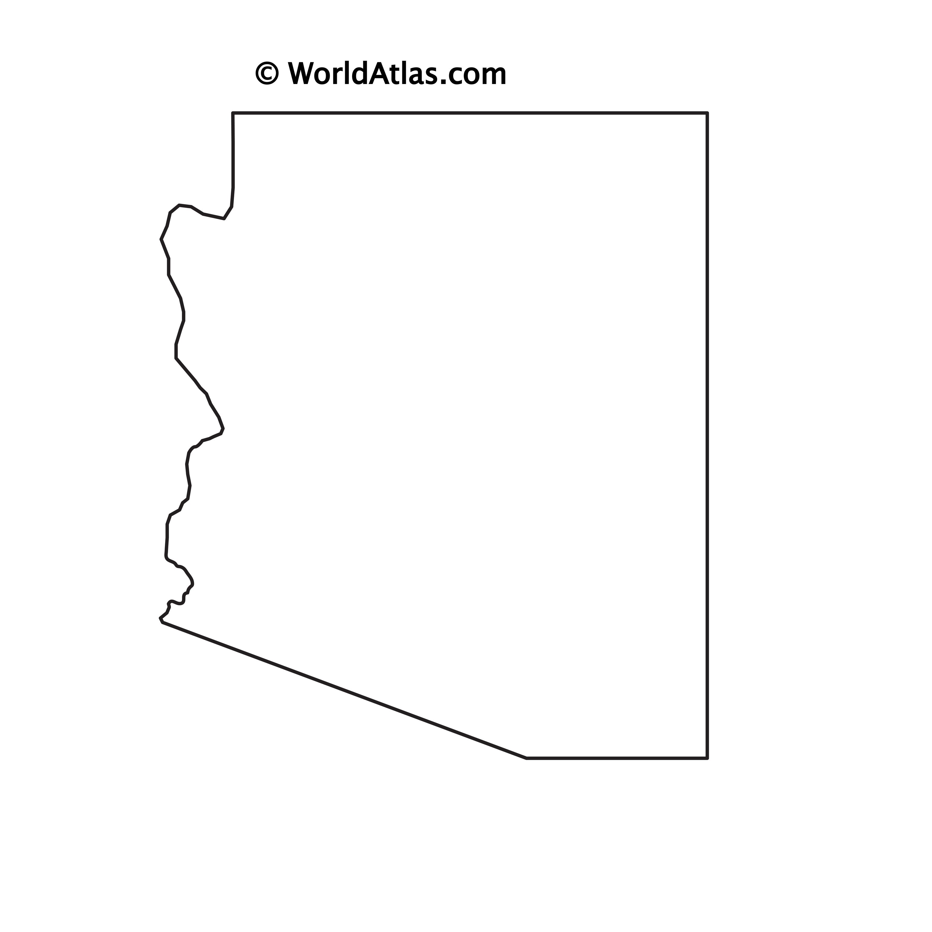 Arizona Map Shape Text Outline Scalable Vector Graphi