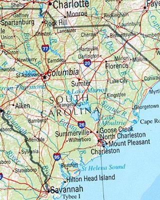 South Carolina Maps Including Outline and Topographical Maps ...