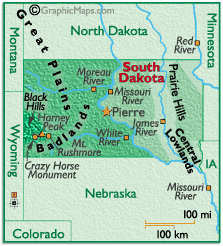 Map of South Dakota - South Dakota Map, Sioux Falls Attractions Facts ...