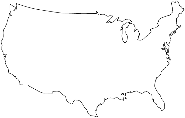 Usa Map Black And White
