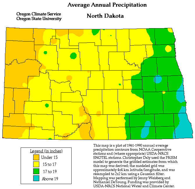 North Dakota Precipitation Map