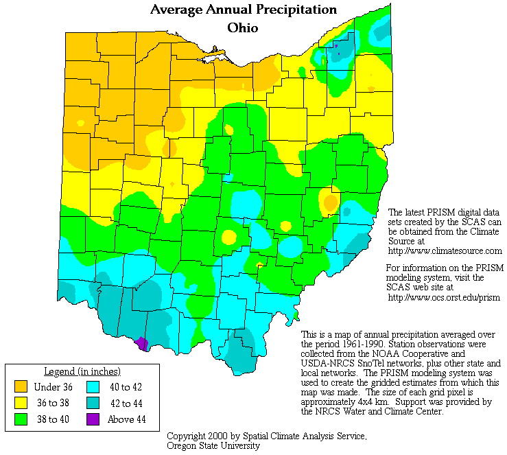 Ohio Precipitation Map