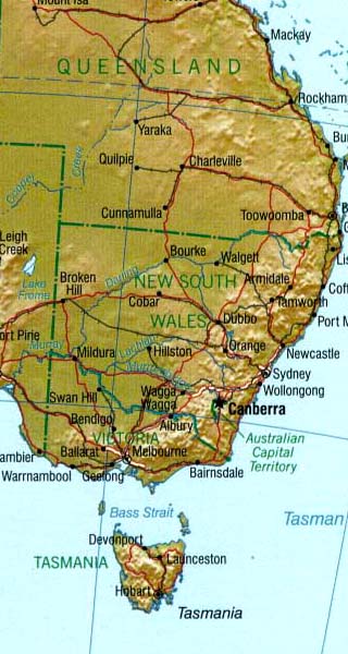 New South Wales Maps Including Outline and Topographical Maps ...