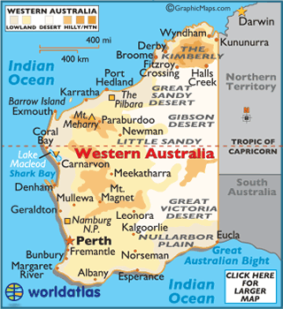 Western Australia Map / Geography of Western Australia / Map of Western ...